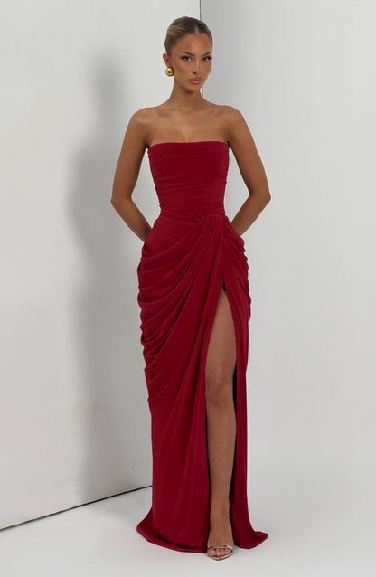 Robe Longue Drapée en Mousseline
