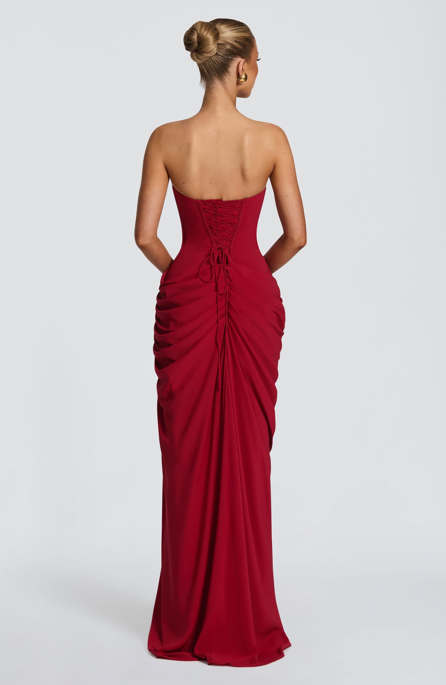 Robe Longue Drapée en Mousseline