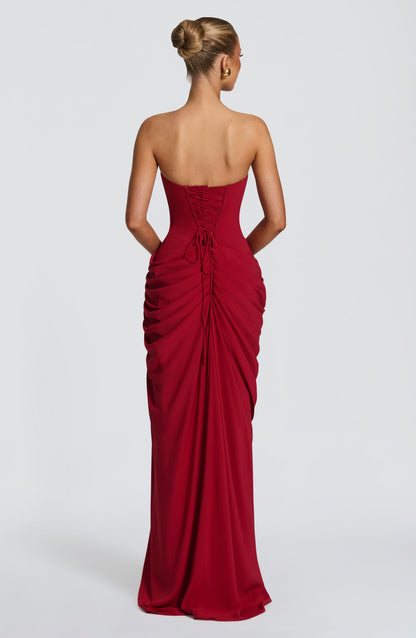 Robe Longue Drapée en Mousseline
