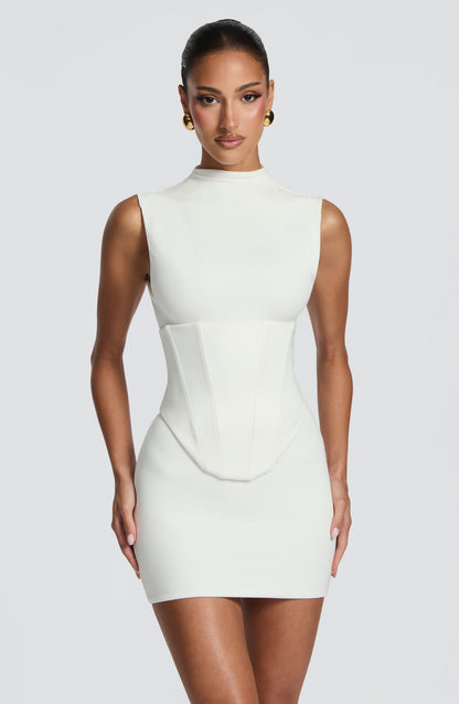 Robe Courte Froncée avec Corset Amovible