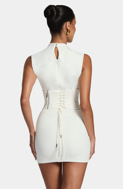 Robe Courte Froncée avec Corset Amovible