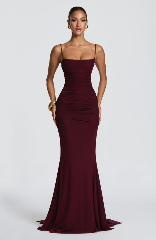 Robe Longue Sirène en Mesh Froncé