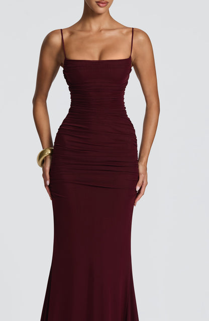 Robe Longue Sirène en Mesh Froncé
