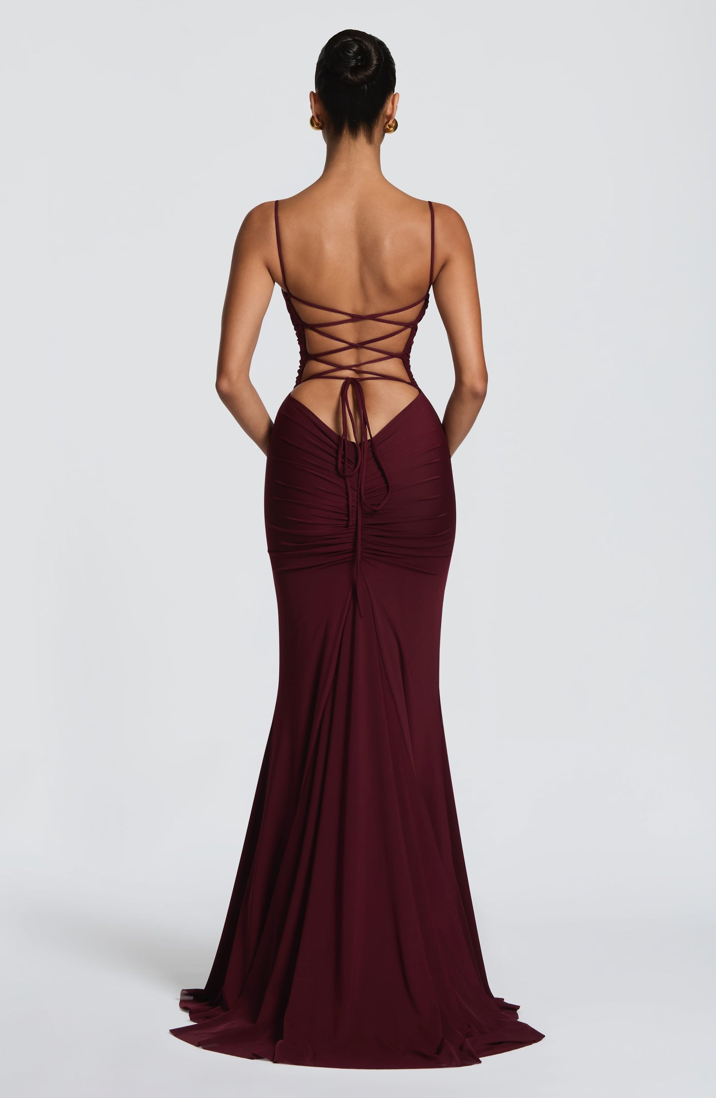 Robe Longue Sirène en Mesh Froncé