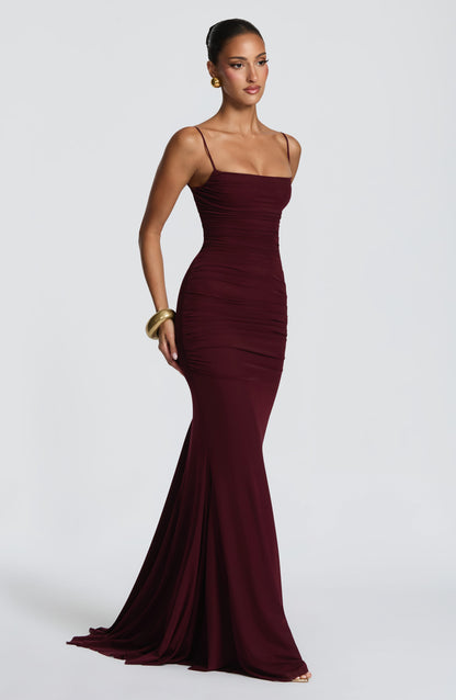 Robe Longue Sirène en Mesh Froncé